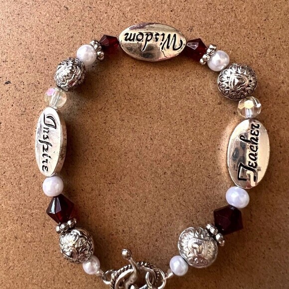 Teacher Gift Inspirational Teacher Bracelet “Inspire Wisdom Teacher” 7‎ in - Picture 5 of 7
